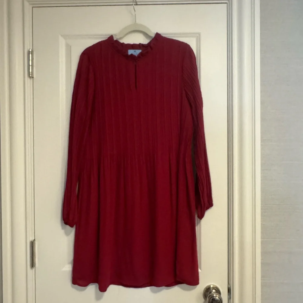 CeCe Red Ruffle Neck Blouse - Picture 2 of 5